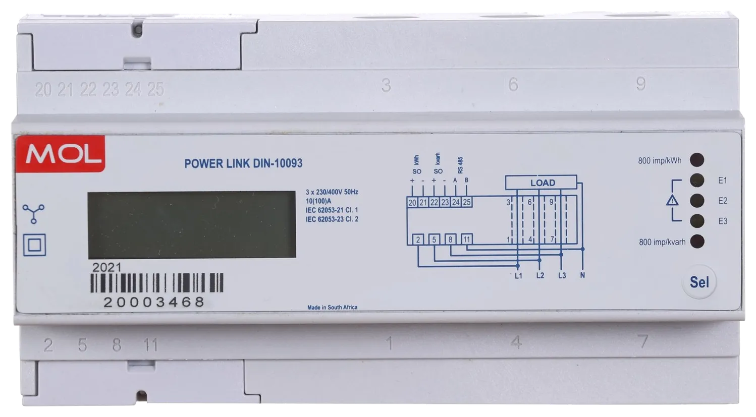 DIN-10093 DIN-rail meter